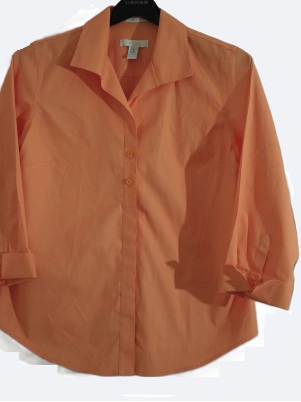 Chico's Peach-Orange Button Down Shirt